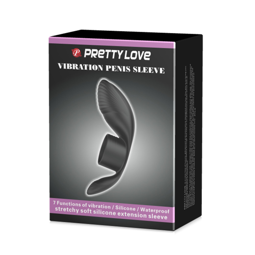  - Вібро-кільце Pretty Love - Vibration Penis Sleeve Black 7 vibration functions, BI-210198 11