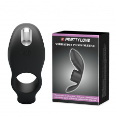Вібро-кільце Pretty Love - Vibration Penis Sleeve Black 7 vibration functions, BI-210198