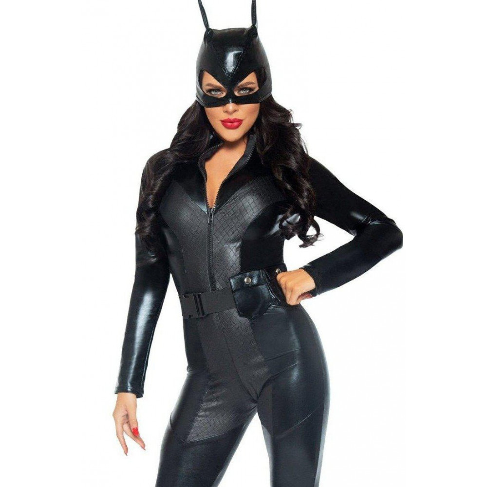 Эротическое белье - Виниловый костюм Bat Leg Avenue, 3 предмета M