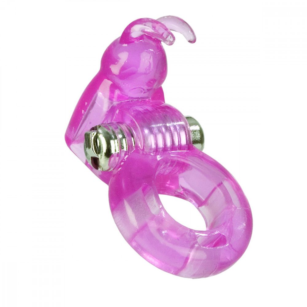 Эрекционные кольца с вибрацией - Вибронасадка с двумя усиками, розовый