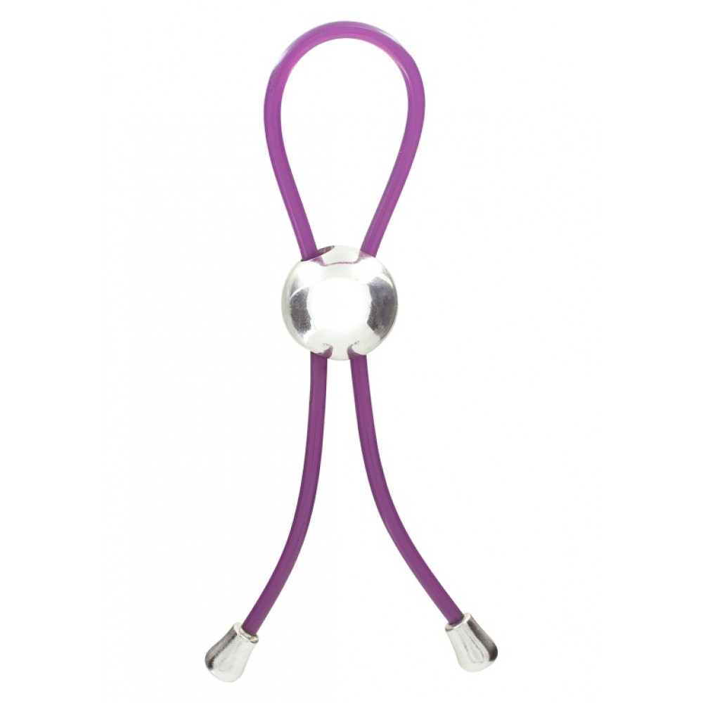 Лассо - Эрекционное кольцо хомут с серебристой утяжкой, фиолетовый