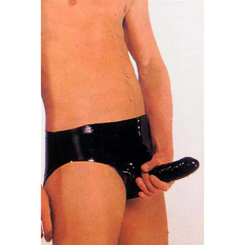 Одежда для БДСМ - Мужские латексные трусы с внутренним анальным стимулятором Sharon Sloane Latex Anal Pants, S