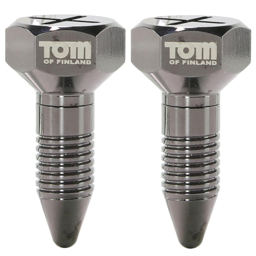 Интимные украшения - Tom of Finland Screw U II Magnetic Nipple Clamps - украшение для сосков