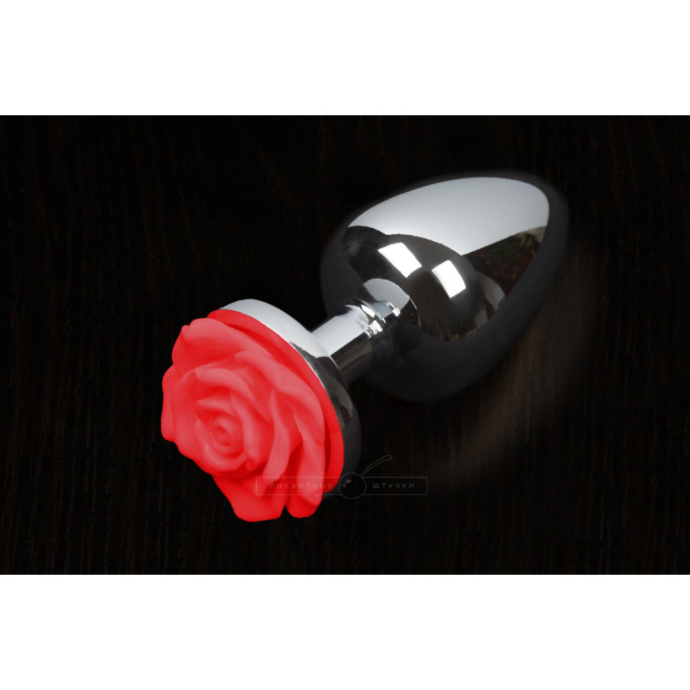 Анальная пробка - Пикантные Штучки Rose Small - маленькая анальная пробка, 6х3 см, черный
