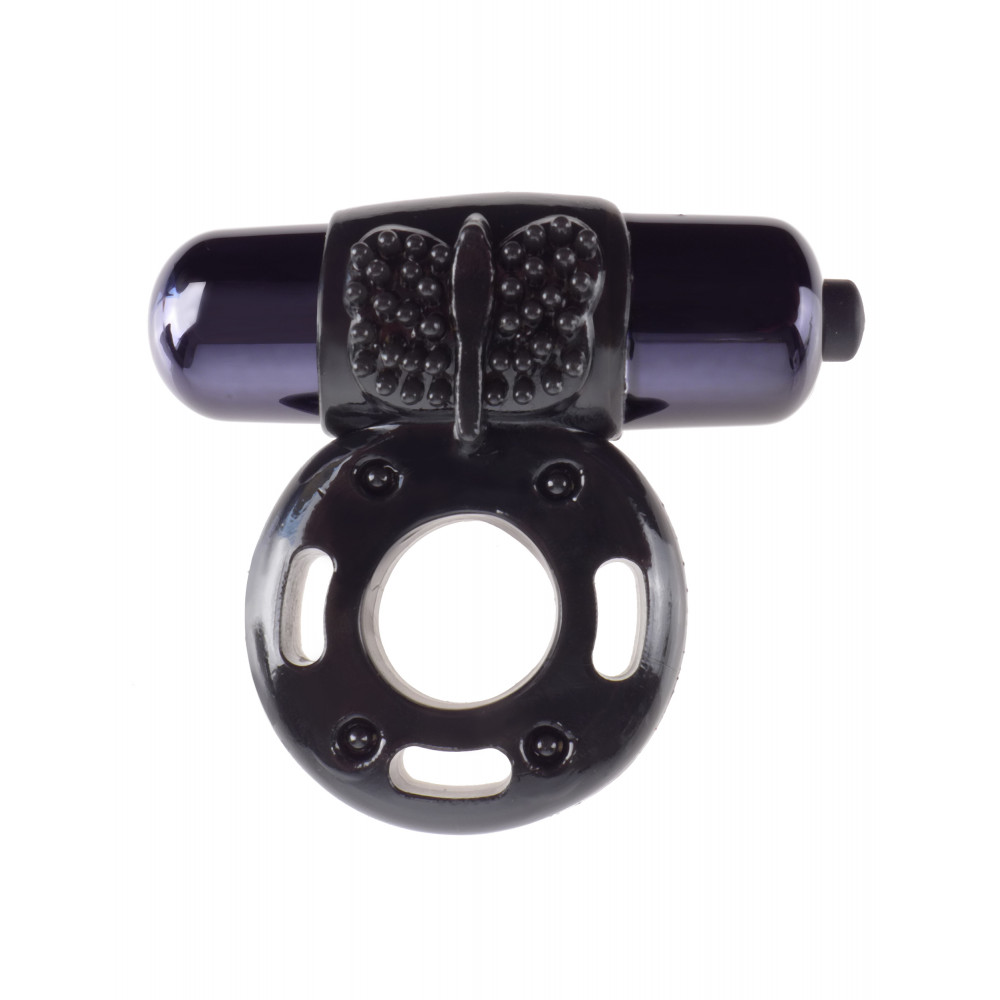 Эрекционные кольца с вибрацией - Эрекционное вибро кольцо бабочка, черный