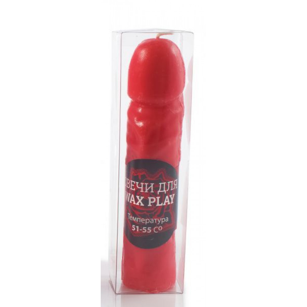 Секс приколы - Свеча ручной работы в форме фаллоса, красная