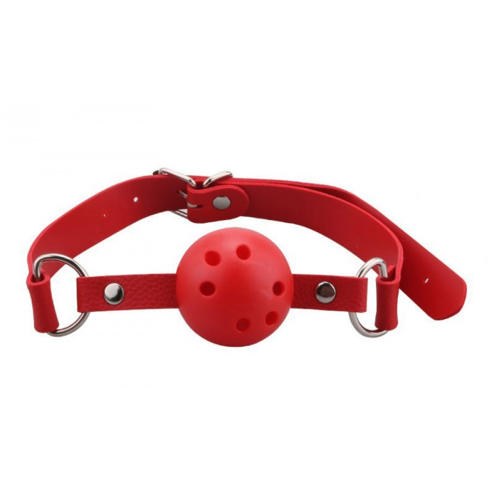 Кляп - Кляп BDSM-NEW Breathable ball gag plastic, red