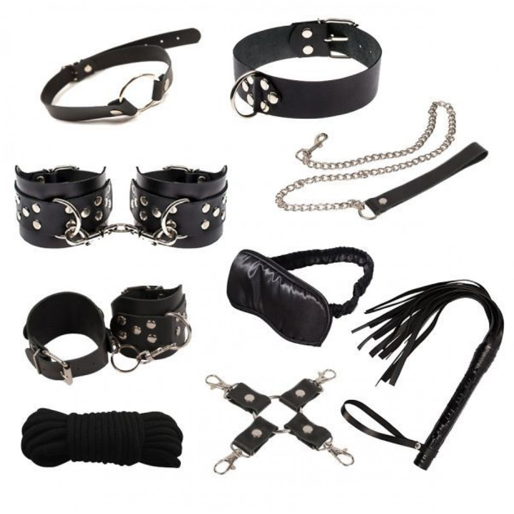 Наборы для БДСМ - Набор Exxtreme Sex BDSM Leather Set Max, BLACK