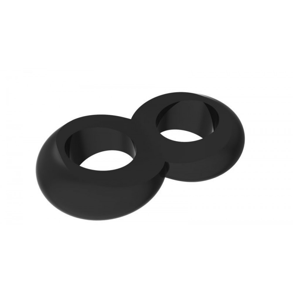 Эрекционное кольцо - Кольцо эрекционное Duo Cock 8 Ball Ring, BLACK