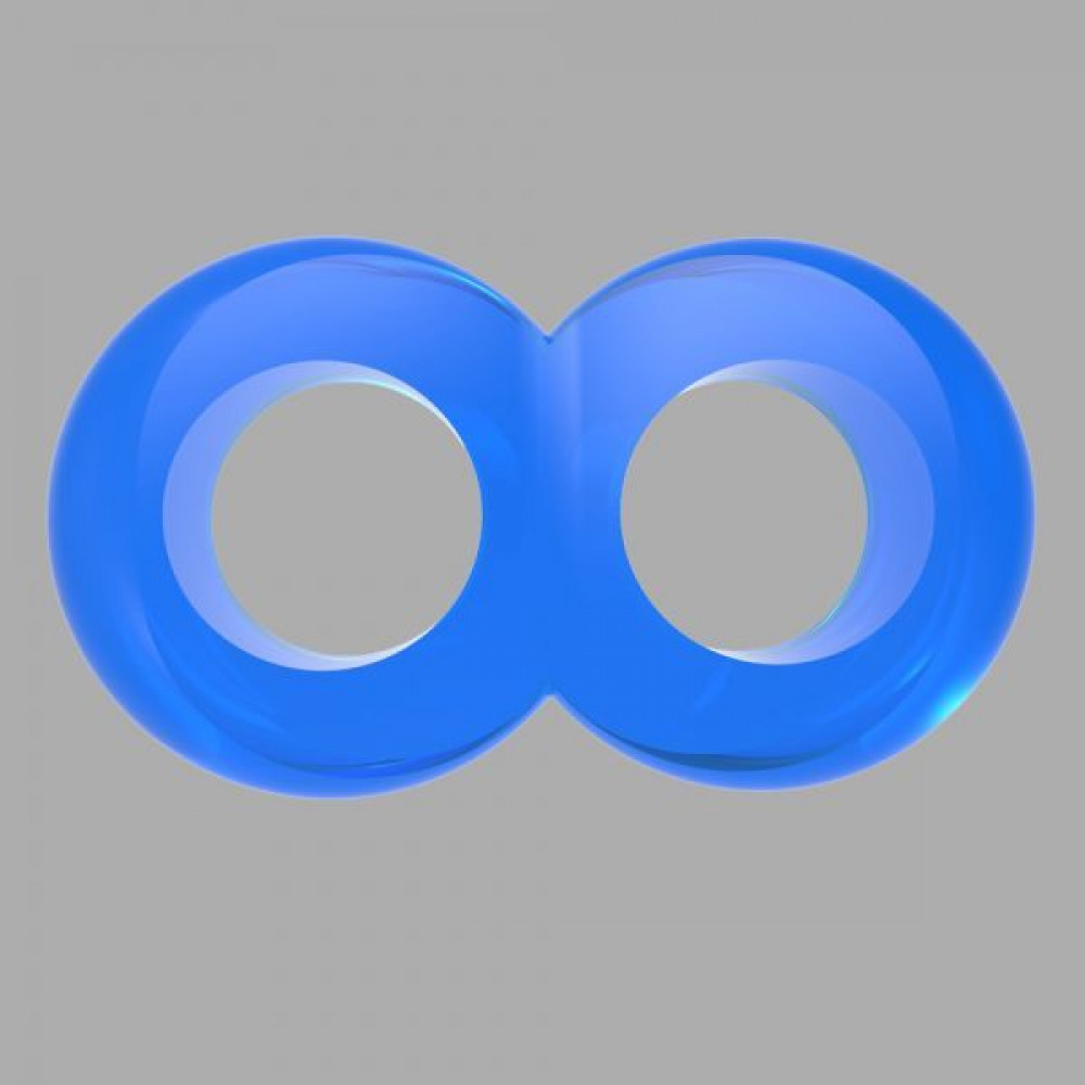 Эрекционное кольцо - Кольцо эрекционное Duo Cock 8 Ball Ring, BLUE 2