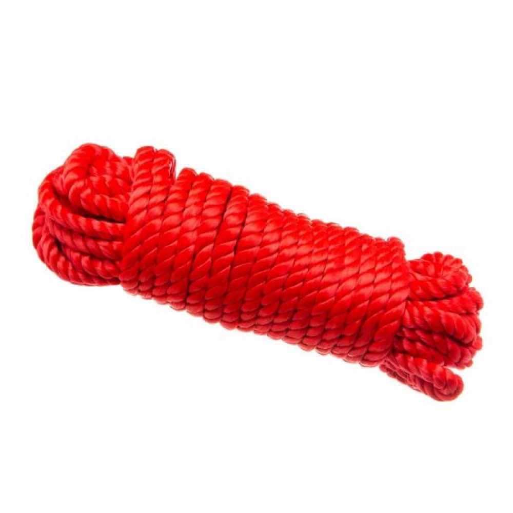 БДСМ наручники - Шелковая верёвка для шибари красная 10м. 