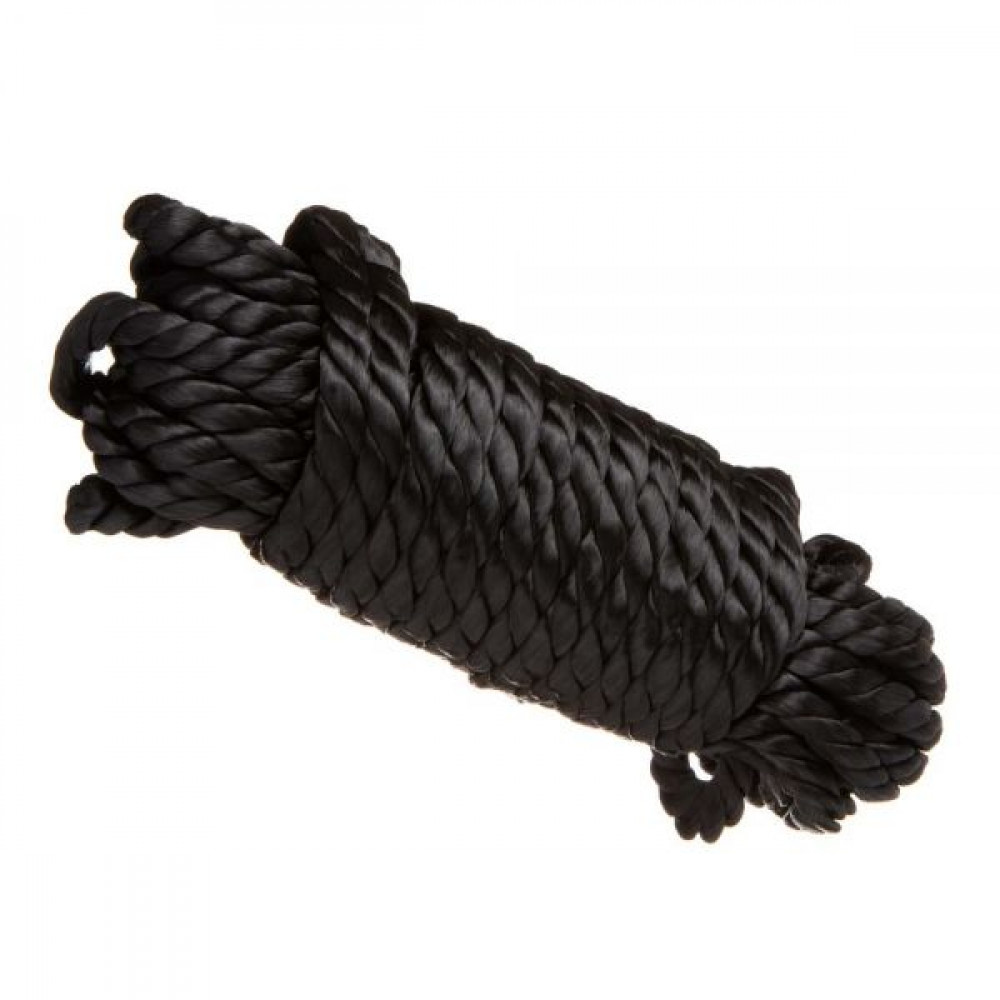 БДСМ наручники - Шелковая верёвка для шибари черная 10м