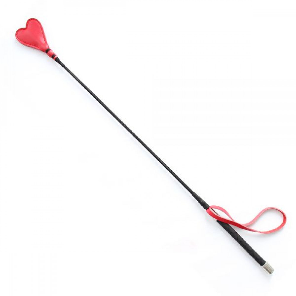 БДСМ плети, шлепалки, метелочки - Стек с наконечником сердце Luxury Fetish RED HEART