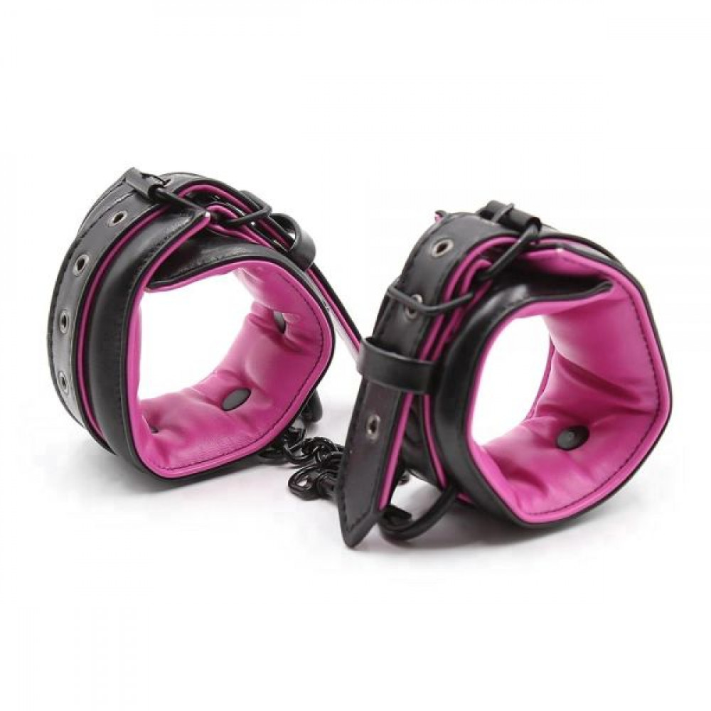 БДСМ наручники - Оковы мягкие Luxury Fetish WRIST CUFF Black&Pink