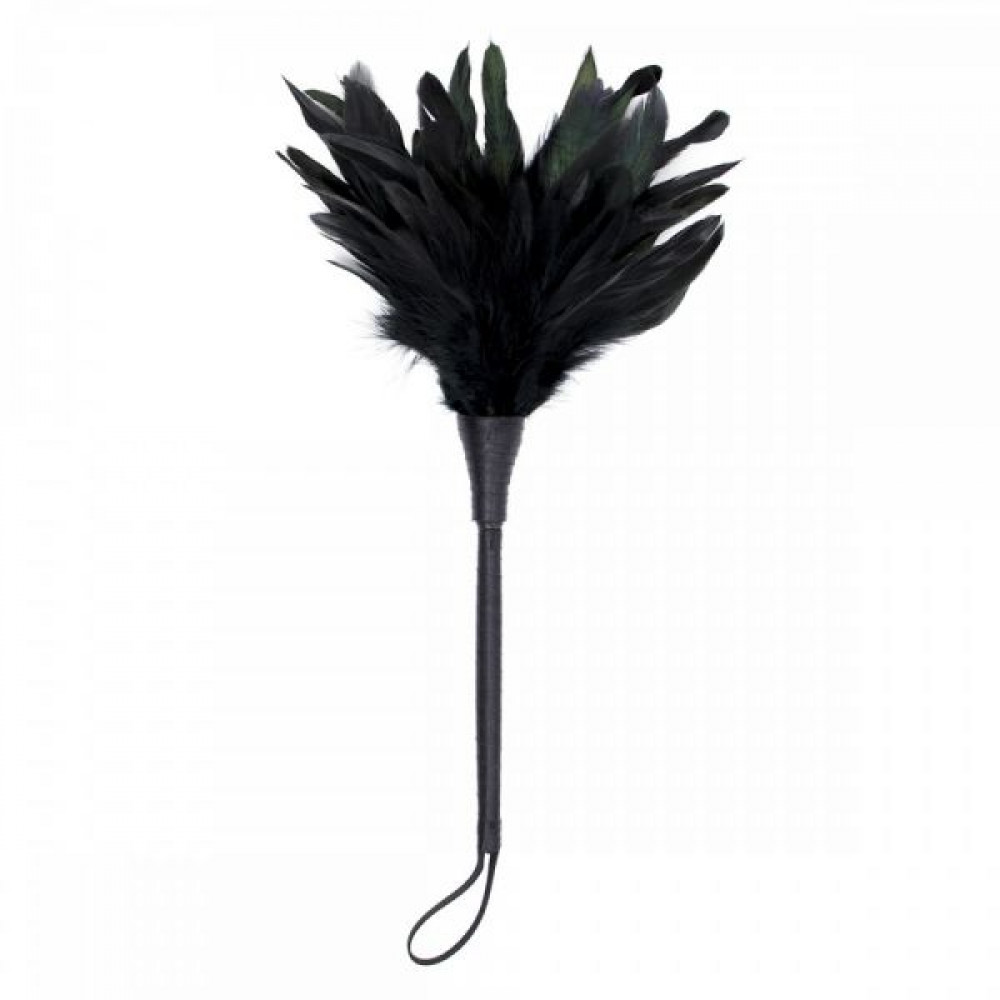 БДСМ плети, шлепалки, метелочки - Метелочка с перьям, Black