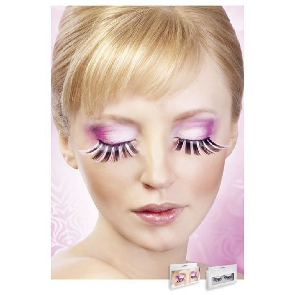 Аксессуары для эротического образа - Реснички Pink-Black Glitter Eyelashes