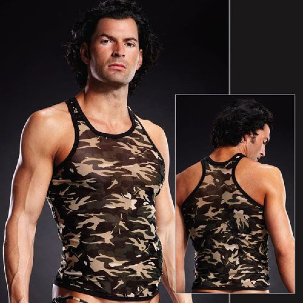 Мужское эротическое белье - Майка Pro-Mesh Racerback Tank Camouflage L/XL