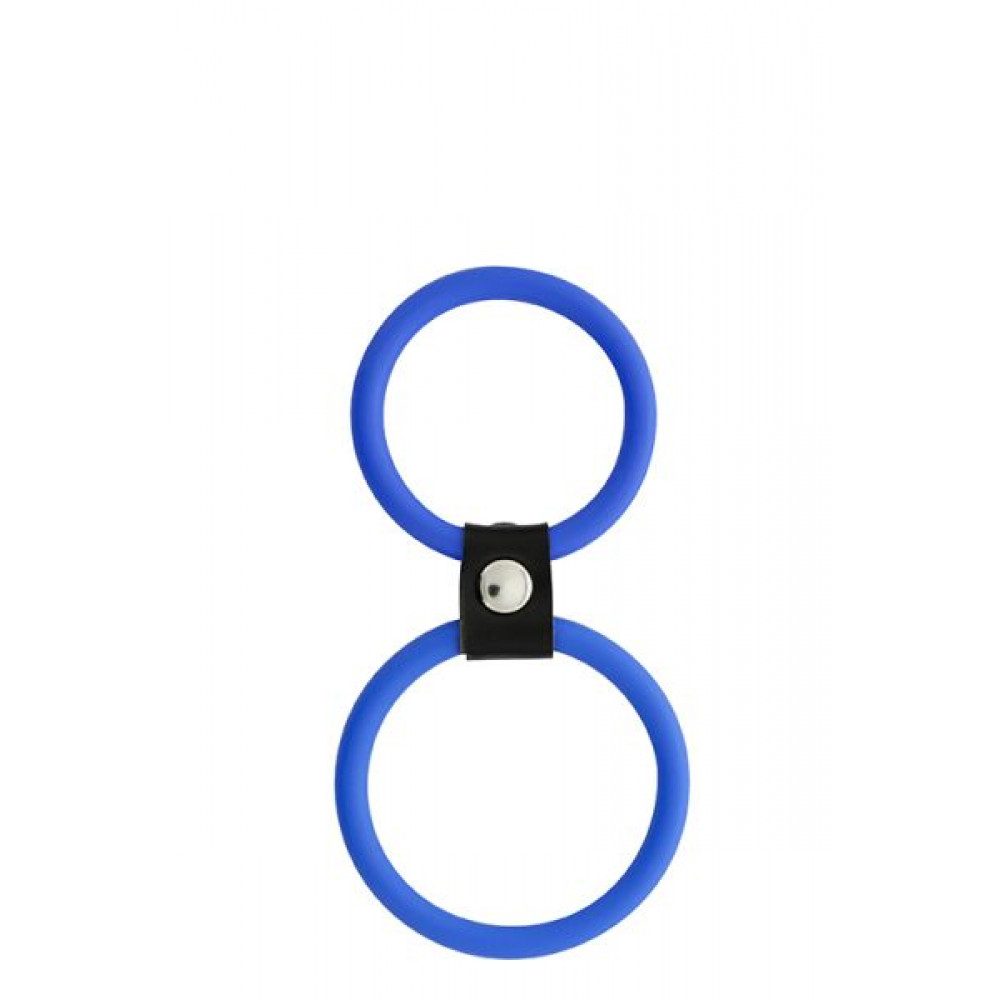 Эрекционное кольцо - Кольцо двойное MENZSTUFF DUAL RINGS, BLUE