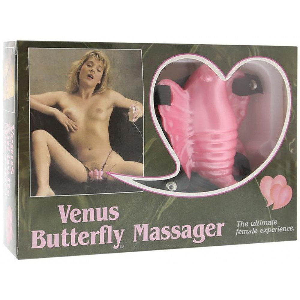 Вибромассажеры - Вибромассажер бабочка розового цвета с поясом The Butterfly Massager 1